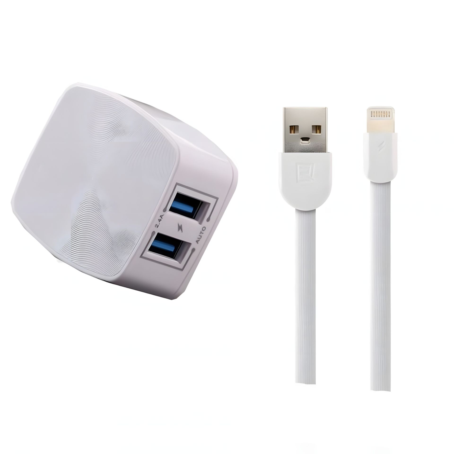 Зарядний пристрій Remax RP-U215i 2.4A 2USB + Cable Lightning white Зарядний пристрій Remax RP-U215i 2.4A 2USB + Cable Lightning white
