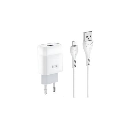 Зарядний пристрій Hoco C72A 2.1A White + Micro USB кабель