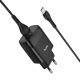Мережевий зарядний пристрій Hoco C72Q Glorious, QC3.0, кабель Type-C, Black