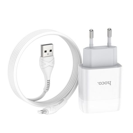 Зарядний пристрій Hoco C73A 2USB Lightning 2.4A White