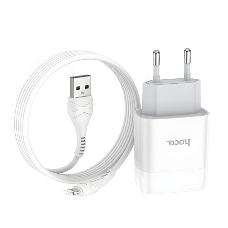 Hoco C73A зарядний пристрій 2USB Lightning 2.4A White
