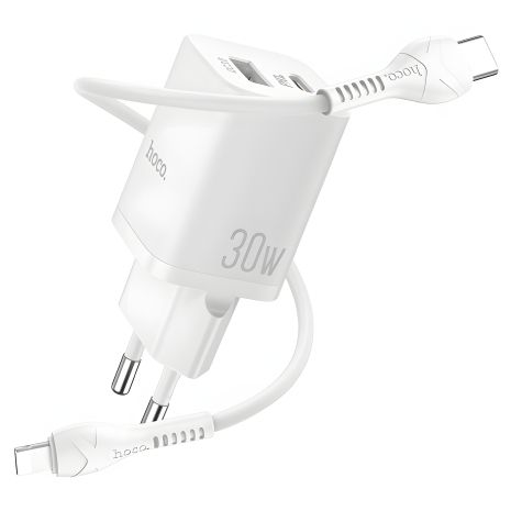 Зарядное устройство Hoco N13 PD30W+QC3.0 Type-C To Lightning White
