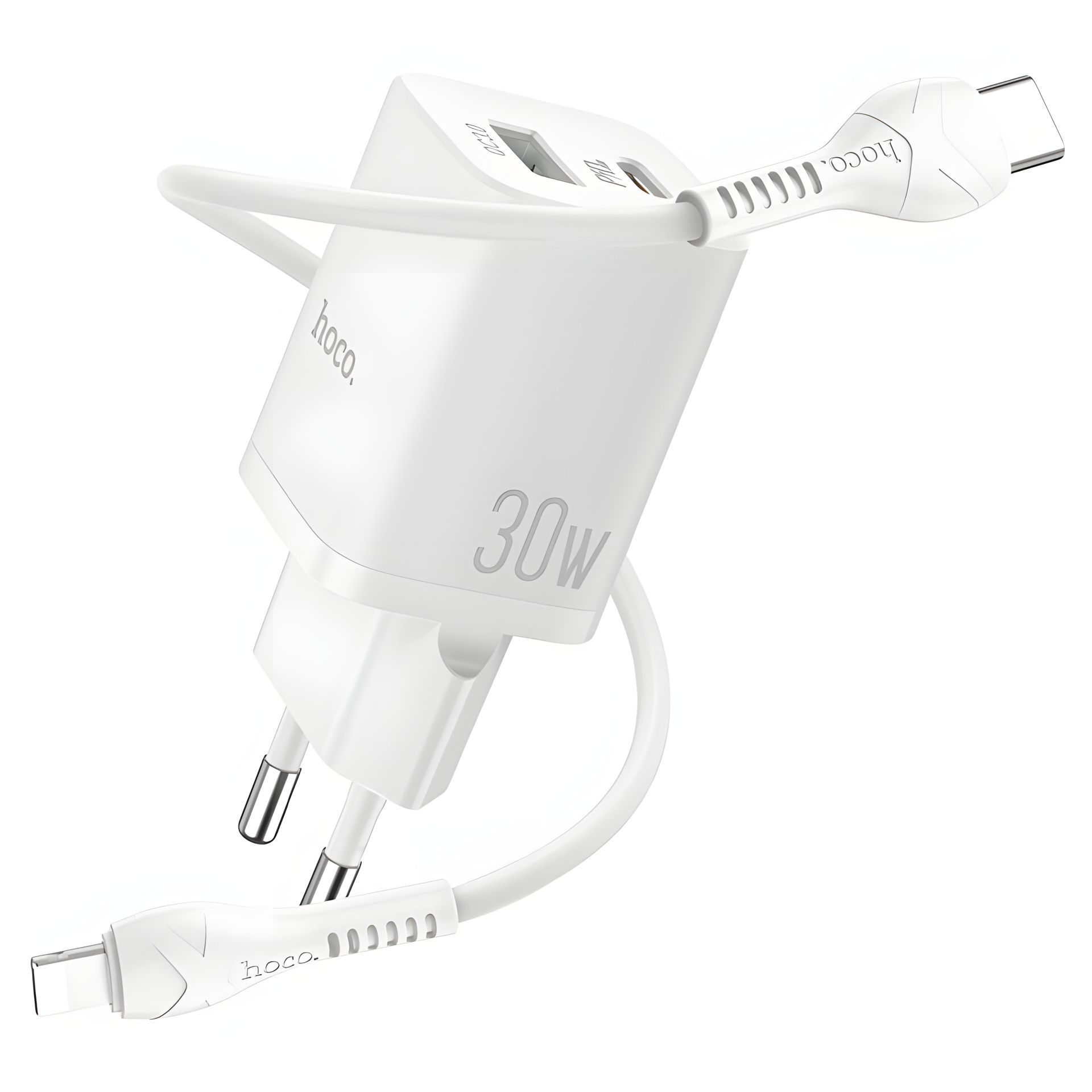 Зарядное устройство Hoco N13 PD30W+QC3.0 Type-C To Lightning White Зарядное устройство Hoco N13 PD30W+QC3.0 Type-C To Lightning White