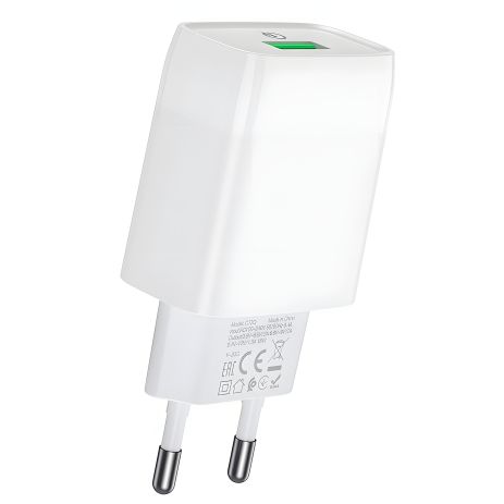 Мережевий зарядний пристрій Hoco C72Q Glorious, QC3.0, 18W, білий