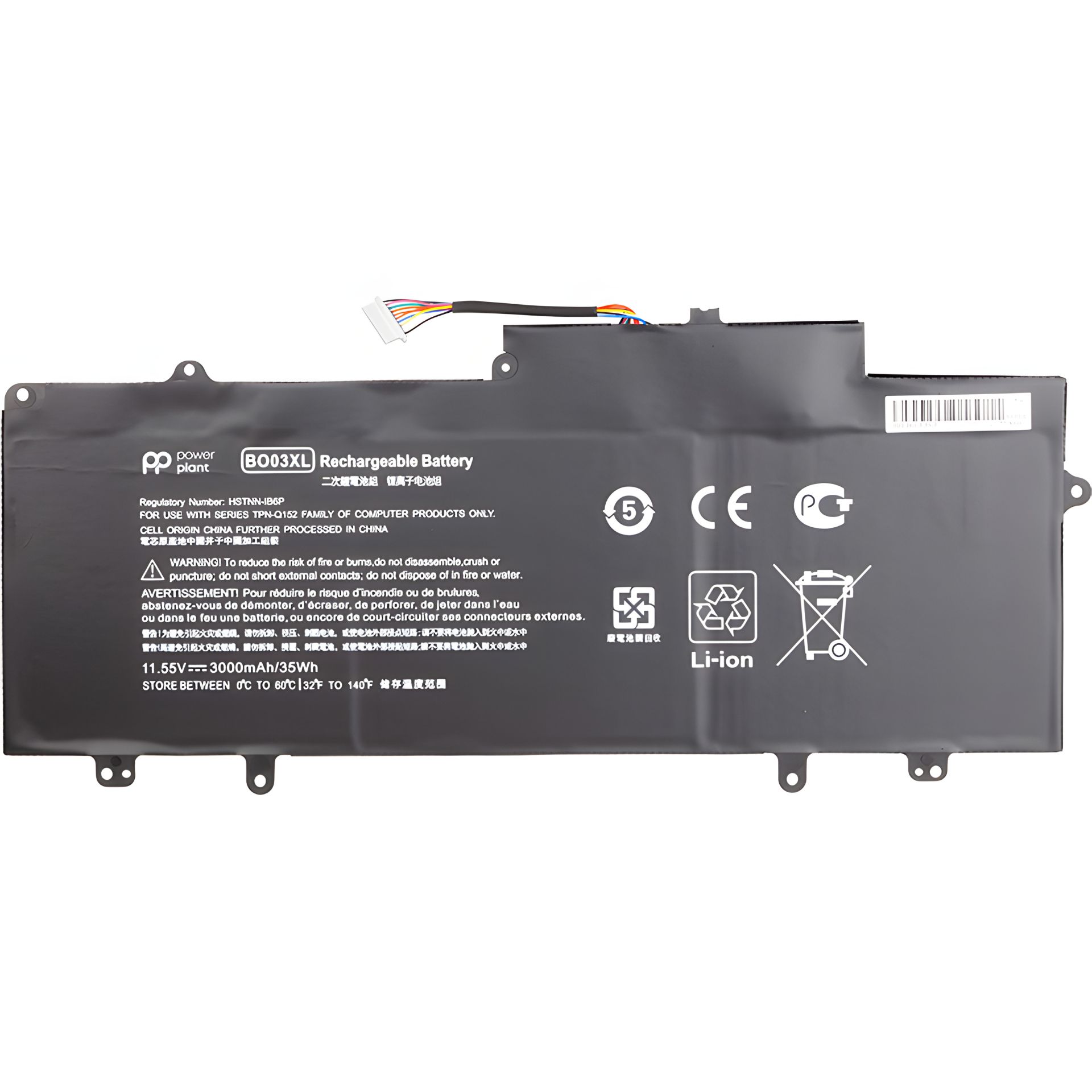 Акумулятор PowerPlant для ноутбуків HP Chromebook 14 G3 (BO03XL) 11.55V 3000mAh Акумулятор PowerPlant для ноутбуків HP Chromebook 14 G3 (BO03XL) 11.55V 3000mAh