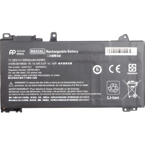 Аккумулятор PowerPlant для ноутбуков HP ProBook 440 G6 (RE03XL, HSTNN-0B1C) 11.55V 3500mAh Аккумулятор PowerPlant для ноутбуков HP ProBook 440 G6 (RE03XL, HSTNN-0B1C) 11.55V 3500mAh