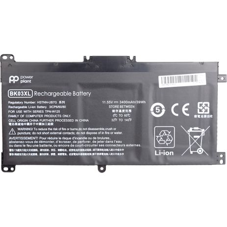 Аккумулятор PowerPlant для ноутбуков HP Pavilion X360 14-BA (BK03XL, HSTNN-LB7S) 11.55V 3400mAh