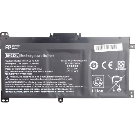 Аккумулятор HP Pavilion X360 14-BA PowerPlant (BK03XL, HSTNN-LB7S) для ноутбуков 11.55V 3400mAh