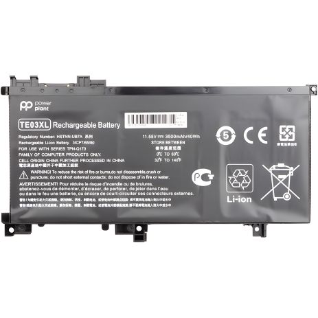 Акумулятори PowerPlant для ноутбуків HP Omen 15 AX000 (HSTNN-UB7A, TE03) 11.55V 3500mAh Акумулятори PowerPlant для ноутбуків HP Omen 15 AX000 (HSTNN-UB7A, TE03) 11.55V 3500mAh
