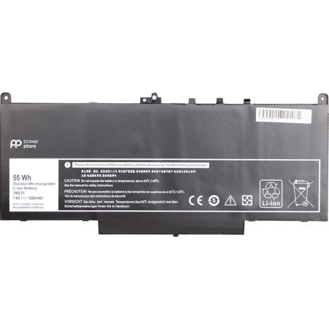 Акумулятори PowerPlant для ноутбуків DELL Latitude E7270 (J60J5) 7.6V 7200mAh Акумулятори PowerPlant для ноутбуків DELL Latitude E7270 (J60J5) 7.6V 7200mAh
