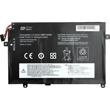 Аккумулятор PowerPlant для ноутбуков Lenovo Thinkpad E470 (01AV411) 10.95V 3650mAh