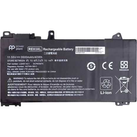 Акумулятори PowerPlant для ноутбуків HP ProBook 450 G6 (RE03XL) 11.55V 3500mAh Акумулятори PowerPlant для ноутбуків HP ProBook 450 G6 (RE03XL) 11.55V 3500mAh