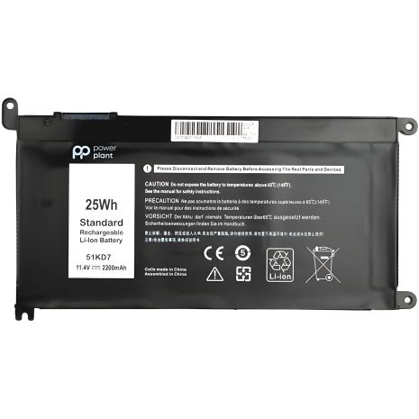 PowerPlant Акумулятори для DELL Chromebook 3180 ноутбуків (51KD7) 11.4V 2200mAh