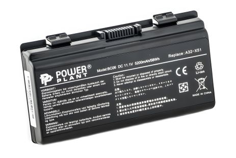 PowerPlant Аккумулятор для ноутбуков ASUS X51H (A32-T12, AS5151LH) 11.1V 5200mAh