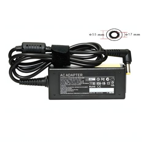Вхідний блок живлення для ноутбуків PowerPlant ACER 220V, 19V 40W 2.15A (5.5*1.7)