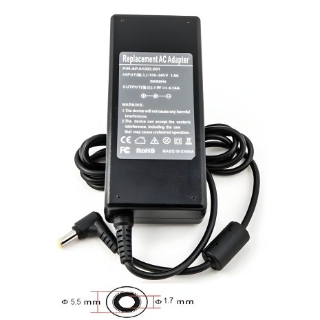 Ноутбуков ACER блок питания PowerPlant, 220V 19V 90W 4.74A (5.5*1.7)