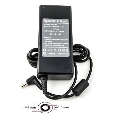 Ноутбуков ACER блок питания PowerPlant, 220V 19V 90W 4.74A (5.5*1.7)