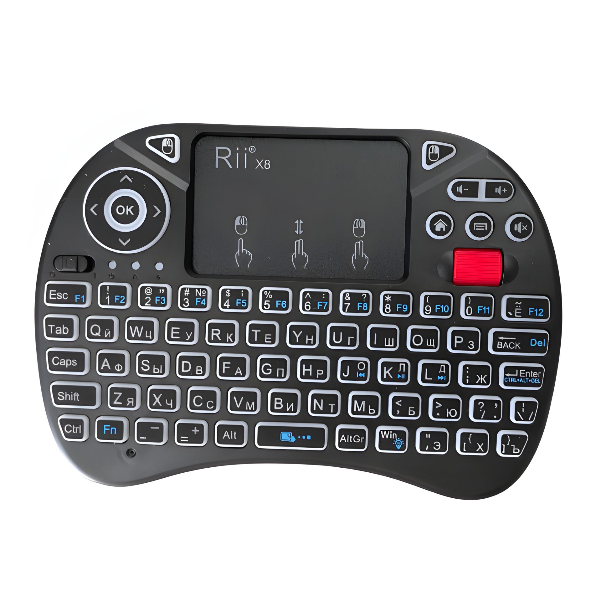RII X8 Riitek бездротова клавіатура з тачпадом та підсвічуванням (RU) RII X8 Riitek бездротова клавіатура з тачпадом та підсвічуванням (RU)