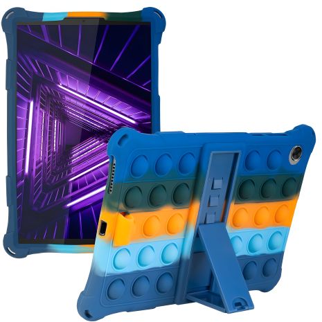 Чохол SoftGel Kids дитячий Pop-it для Lenovo Tab M10 FHD Plus, синій з веселкою