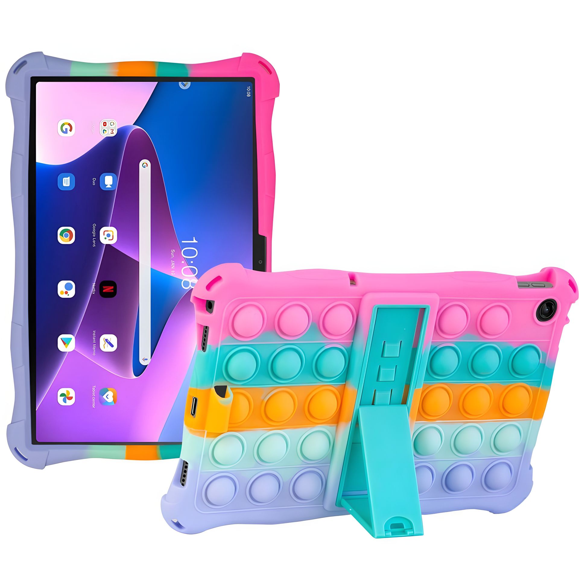 Чохол SoftGel Kids дитячий pop-it Lenovo Tab M10 3rd Gen TB328XU TB328FU Веселка Мятний - Игровой чехол Чохол SoftGel Kids дитячий pop-it Lenovo Tab M10 3rd Gen TB328XU TB328FU Веселка Мятний - Игровой чехол