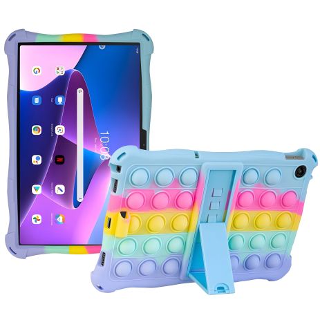Детский чехол SoftGel Kids pop-it для Lenovo Tab M10 Plus (3rd Gen) 10.6 TB125 TB128, Веселка Sky