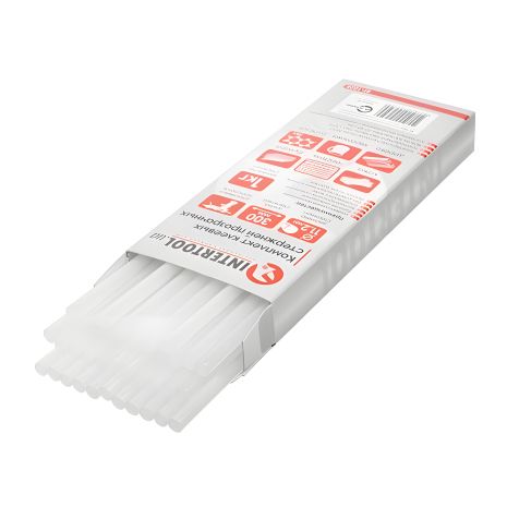 Комплект прозорих клейових стрижнів, 11,2×300 мм, уп. 1 кг INTERTOOL RT-1025 Комплект прозорих клейових стрижнів, 11,2×300 мм, уп. 1 кг INTERTOOL RT-1025