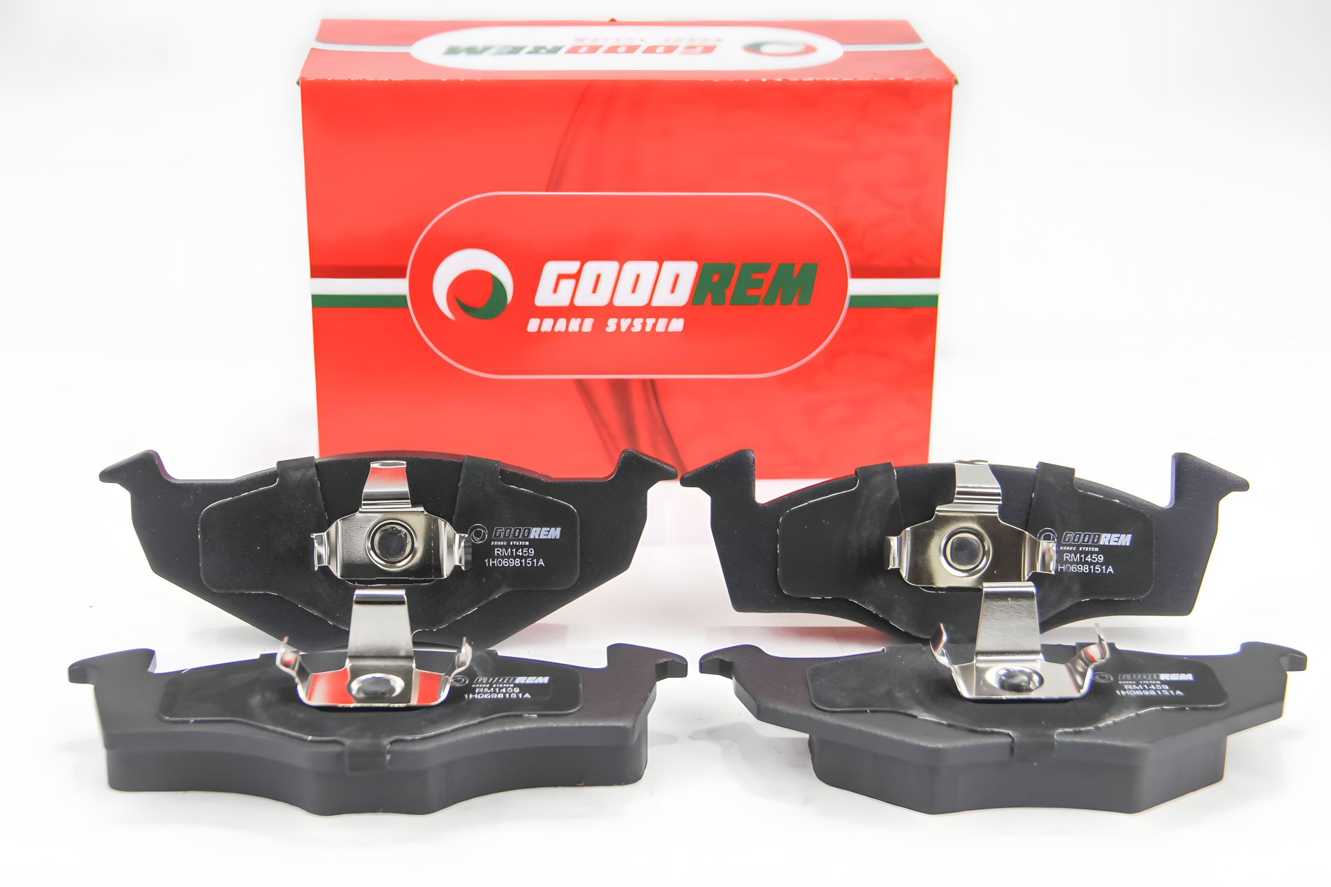 Передні гальмівні колодки для Ibiza/Cordoba/Polo/Vento/Golf 91-03, GOODREM (RM1459) Передні гальмівні колодки для Ibiza/Cordoba/Polo/Vento/Golf 91-03, GOODREM (RM1459)