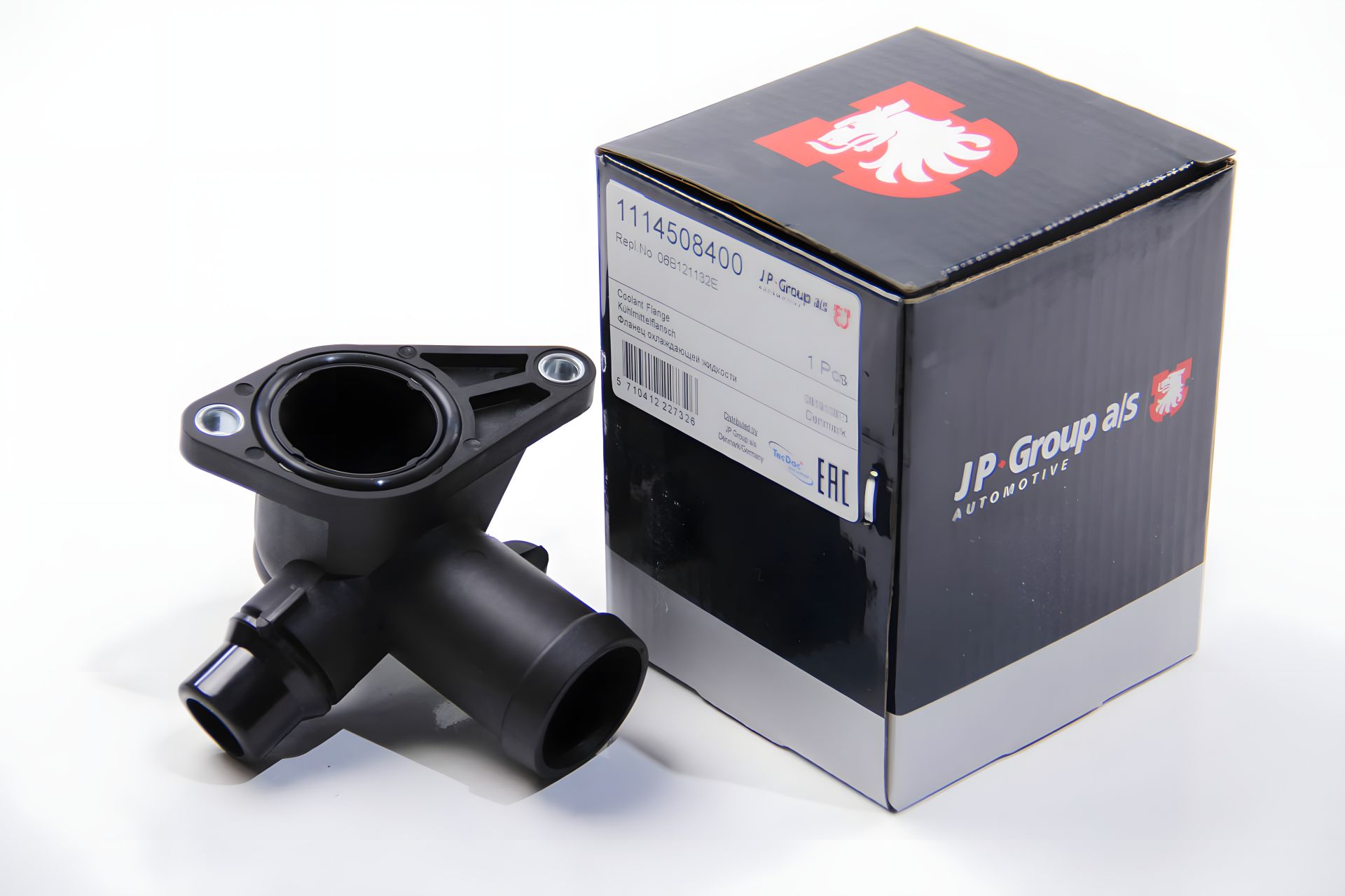 Фланец охлаждающей системы A4 1.8T 01-09 (задний), JP Group (1114508400) Фланец охлаждающей системы A4 1.8T 01-09 (задний), JP Group (1114508400)