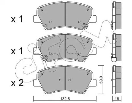 Колодки передние тормозные Ceed/Cerato/Elantra/Equus/i30 (09-21), CIFAM (8229440)