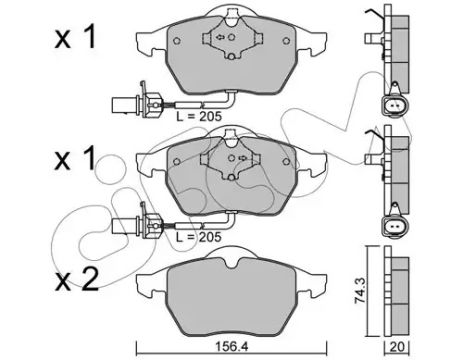 Колодки передні гальмівні Passat B5/Audi A4/A6 00-05, CIFAM (8221813)