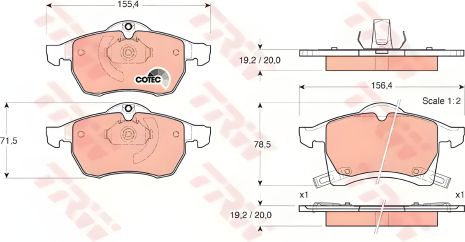 Колодки гальмівні передні opel astra g, TRW (GDB1350) Колодки гальмівні передні opel astra g, TRW (GDB1350)