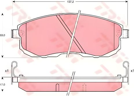 Дисковые тормозные колодки NISSAN TEANA передние, TRW (GDB1003)