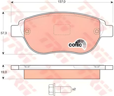 Тормозные колодки для CITROEN и PEUGEOT Xsara/Xsara Picasso/307/307 CC, TRW
