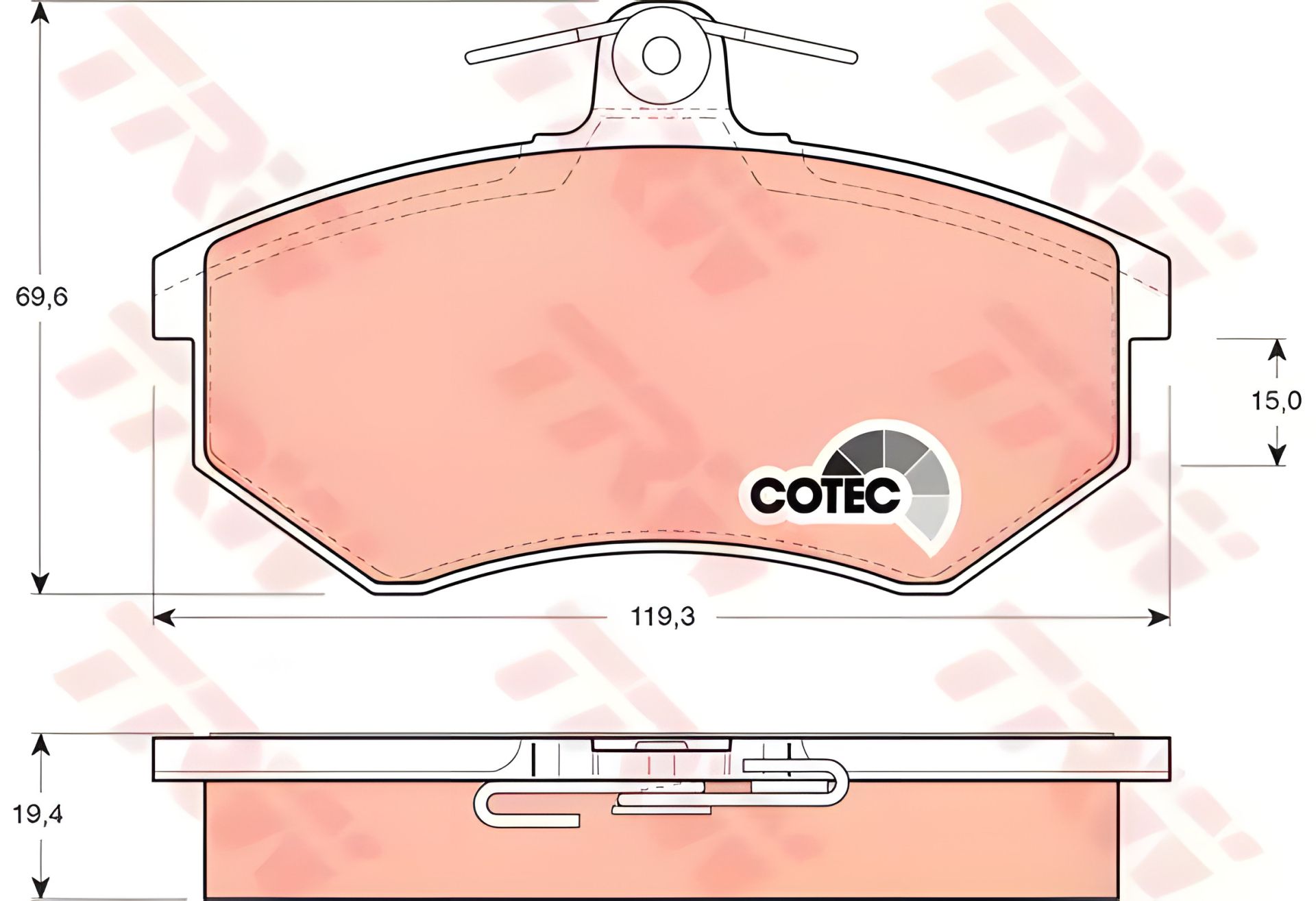 Гальмівні колодки дискові AUDI - VOLKSWAGEN Quattro/200/80/80/90/90 Quattro/A4/Cabriolet/Coupe/Coup, TRW (GDB8 Гальмівні колодки дискові AUDI - VOLKSWAGEN Quattro/200/80/80/90/90 Quattro/A4/Cabriolet/Coupe/Coup, TRW (GDB8