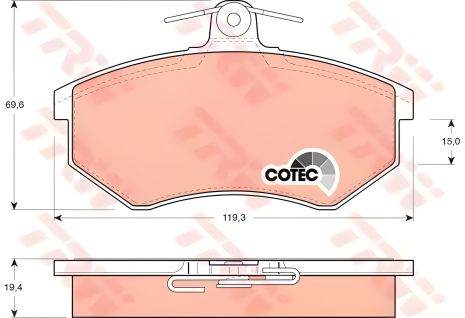 Гальмівні колодки дискові AUDI - VOLKSWAGEN Quattro/200/80/80/90/90 Quattro/A4/Cabriolet/Coupe/Coup, TRW (GDB8 Гальмівні колодки дискові AUDI - VOLKSWAGEN Quattro/200/80/80/90/90 Quattro/A4/Cabriolet/Coupe/Coup, TRW (GDB8