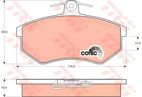 Гальмівні колодки дискові AUDI - VOLKSWAGEN Quattro/200/80/80/90/90 Quattro/A4/Cabriolet/Coupe/Coup, TRW (GDB8 Гальмівні колодки дискові AUDI - VOLKSWAGEN Quattro/200/80/80/90/90 Quattro/A4/Cabriolet/Coupe/Coup, TRW (GDB8