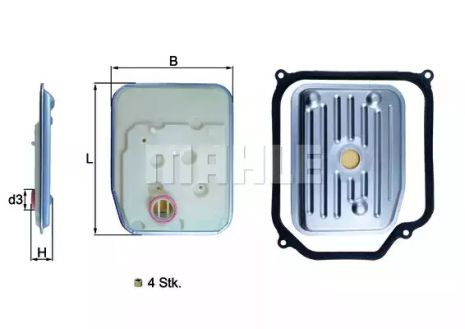 Фільтр масляний АКПП VW GOLF III, IV 91-, SKODA OCTAVIA 96- с прокладкой , MAHLE/KNECHT (HX147KIT1)