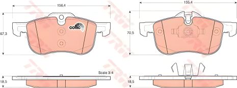 Дисковые тормозные колодки MG - ROVER ZT/ZT-T/75/75 Tourer, TRW (GDB1374) Дисковые тормозные колодки MG - ROVER ZT/ZT-T/75/75 Tourer, TRW (GDB1374)