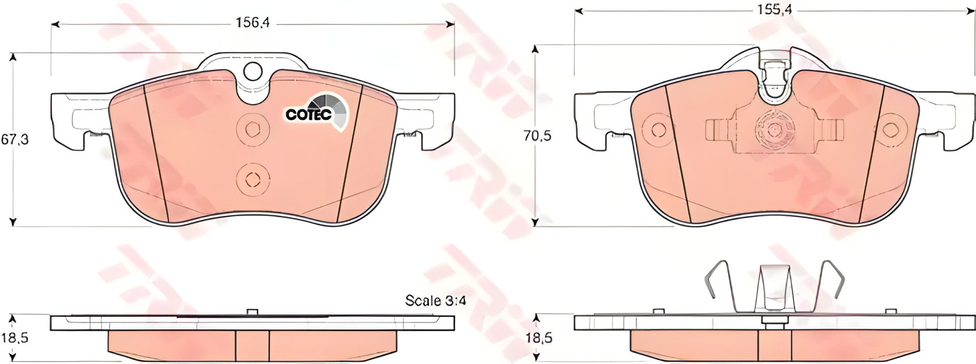Дисковые тормозные колодки MG - ROVER ZT/ZT-T/75/75 Tourer, TRW (GDB1374) Дисковые тормозные колодки MG - ROVER ZT/ZT-T/75/75 Tourer, TRW (GDB1374)