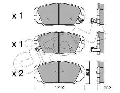 Колодки передні гальмівні Civic/Sonata/Tucson (04-13), CIFAM (8228850)