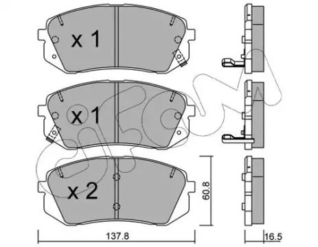 Колодки передние тормозные Kia Carens 07-/Sportage 04-(mando), CIFAM (8227830)