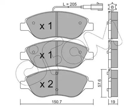 Колодки передні гальмівні Mito/Bravo/Stilo 01-, CIFAM (8225770)