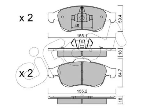 Колодки передние тормозные Megane 09-/Duster 10-/Dokker 13-, CIFAM (8228170)