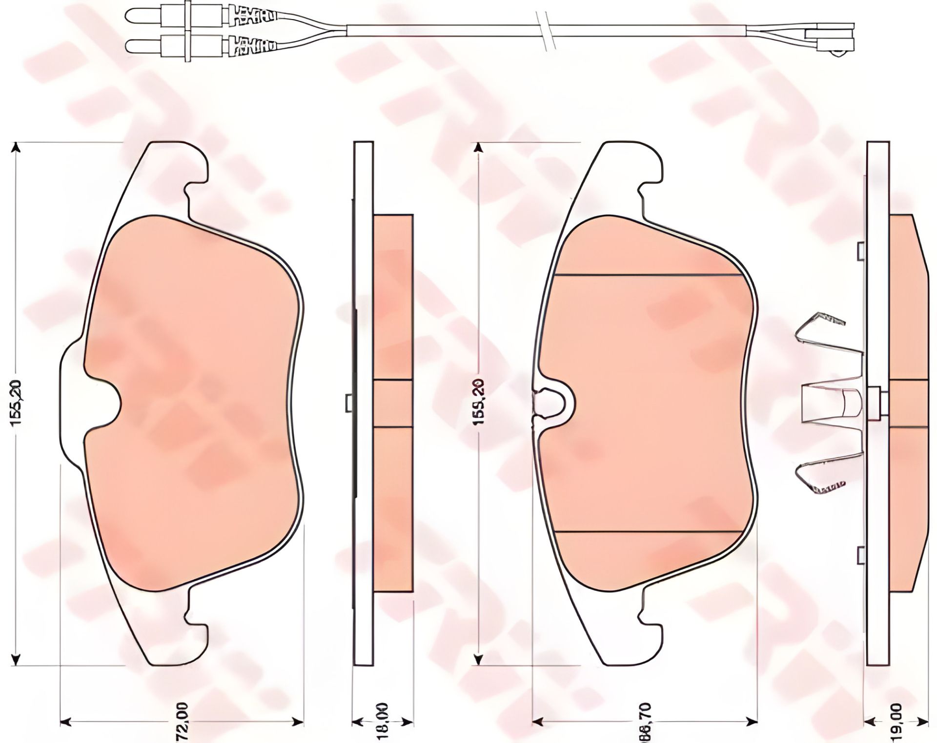 Дисковые тормозные колодки Peugeot/Citroen C5/508/407 08 F, TRW (GDB1818) Дисковые тормозные колодки Peugeot/Citroen C5/508/407 08 F, TRW (GDB1818)