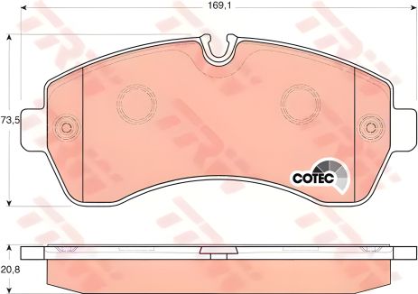 Дисковые тормозные колодки MB SPRINTER передние TRW (GDB1696)