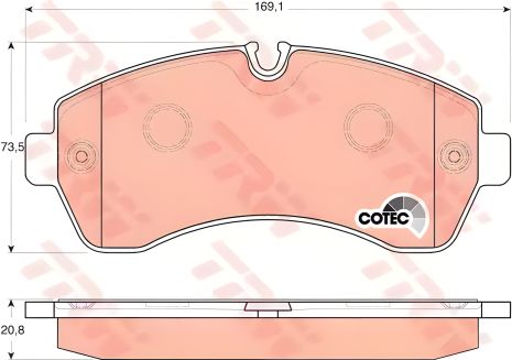 Дисковые тормозные колодки MB SPRINTER передние TRW (GDB1696) Дисковые тормозные колодки MB SPRINTER передние TRW (GDB1696)