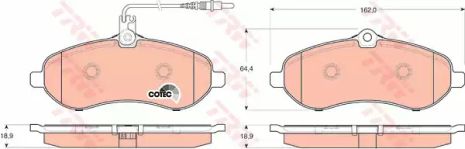 Колодки гальмівні дискові PEUGEOT/CITROEN/FIAT Jumpy/Scudo/Expert F 07, TRW (GDB1719)