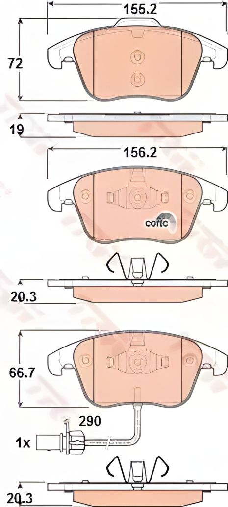Дискові гальмівні колодки AUDI A4/A5 F 08, TRW (GDB1814) Дискові гальмівні колодки AUDI A4/A5 F 08, TRW (GDB1814)