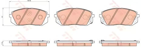 Тормозные колодки для дисков KIA CARENS 07-/SPORTAGE 04- TRW (GDB3530) Тормозные колодки для дисков KIA CARENS 07-/SPORTAGE 04- TRW (GDB3530)
