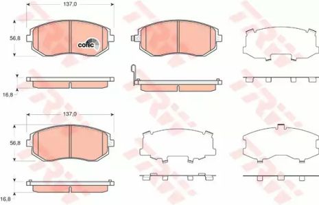 Гальмівні колодки Disk Subaru Legacy IV фронт. , TRW (GDB3371)